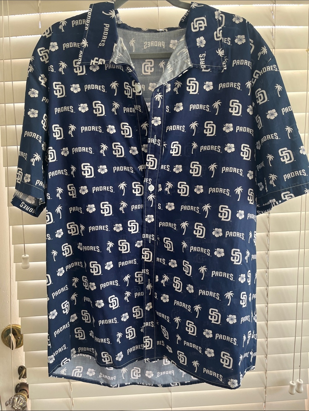 Navy Logo Button-Up Shirt - Men's